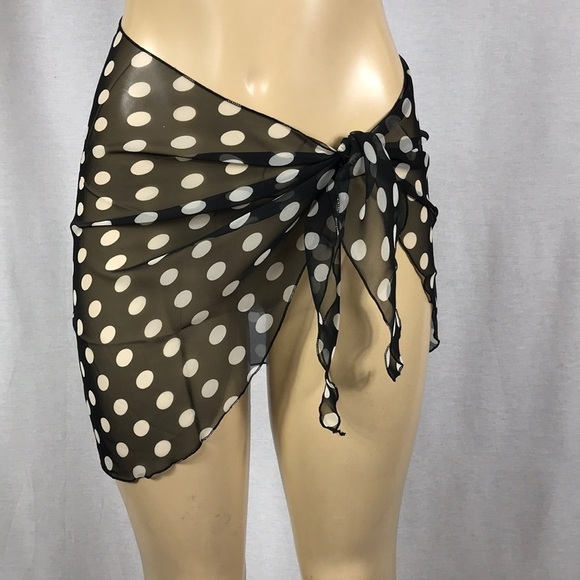 Zuliana Black & White Polka Dot Tie Sarong Bundle. Made in USA. New With Tags - Picture 2 of 9